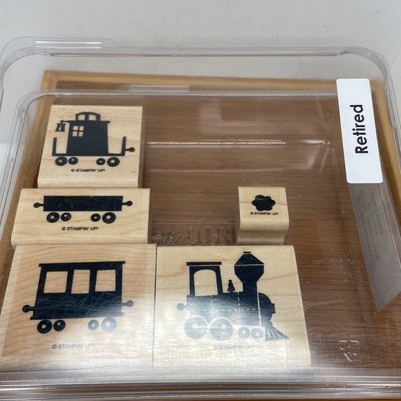 Stampin Up!Choo Choo Train Wood Rubber Stamp 5 PC Set Retired - Picture 4 of 10